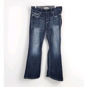 Ariat Women's R.E.A.L. Entwined Mid Rise Boot Cut Jeans Sz 32 Short Medium Wash